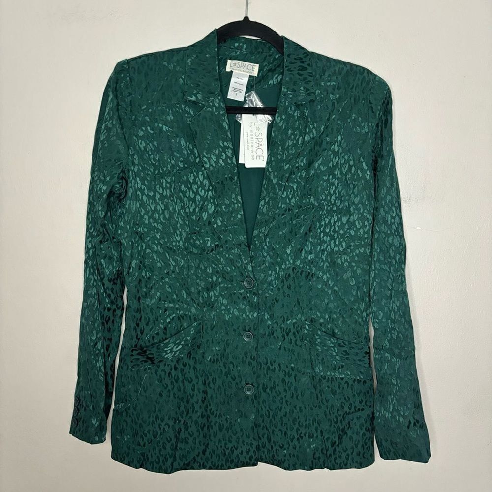 L*Space Green Leopard Blazer